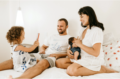 a family enjoying their air conditioned home